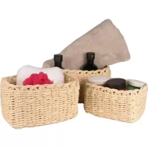 Woven Rope Storage Baskets - Set of 3 Natural M&W - Natural