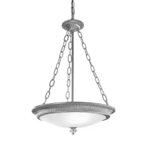 Milord Glass Cylindrical Pendant Ceiling Light 3 Light Chrome