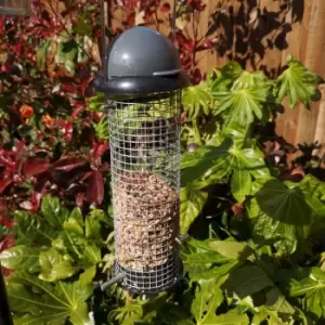 Tom Chambers Roll Top Garden Wild Bird Hanging Grey and Black Plastic Peanut Feeder