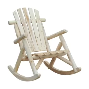 Outsunny Cedar Wood Rocking Armchair, 96Lx66Wx98H cm