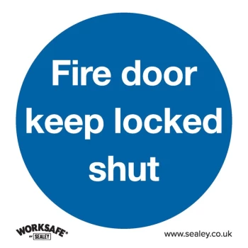 Safety Sign - Fire Door Keep Locked Shut- Self-Adhesive - Pack of 10