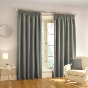 Enhanced Living Harvard Textured Blackout Pencil Pleat Curtains, Grey, 66 x 54 Inch