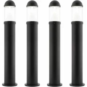 Loops - 4 pack Outdoor Bollard Post Light - 20W cct LED Module - Textured Black Finish