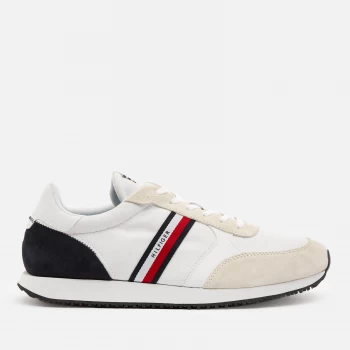 Tommy Hilfiger Mens Lo Mix Stripes Running Style Trainers - White - UK 7