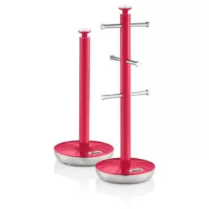 Towel Pole and Mug Tree Set Red - Swan