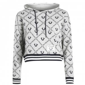 True Religion Logo Hoodie - Grey Marl