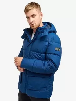 Barbour International Milton Quilt Hooded Jacket - Blue Size S, Men