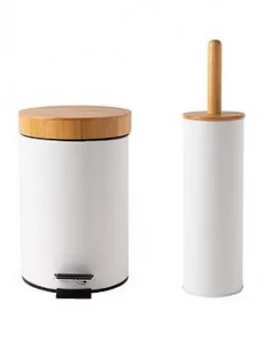 Sabichi Bamboo Bathroom Bin & Toilet Brush Set