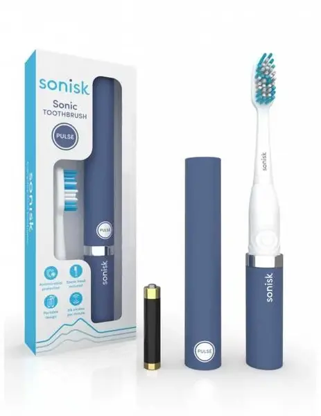 Sonisk Pulse Battery Operated Steel Blue Toothbrush