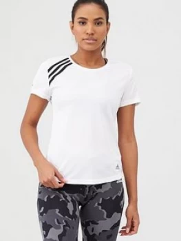 adidas Run It 3S Tee - White, Size 2Xs, Women