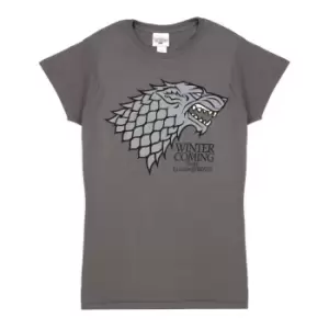 Game of Thrones Womens/Ladies Stark Sigil Winter Is Coming T-Shirt (M) (Grey)