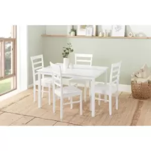 Cottesmore Rectangle Dining Set with 4 Upton Chairs White - White