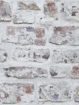 Arthouse Whitewashed Brick Wall Wallpaper