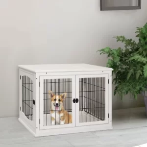 PawHut MDF 3-Door Small Indoor Pet Cage White