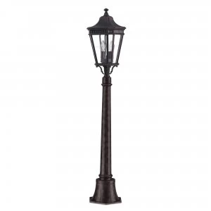 2 Light Medium Outdoor Post Lantern Grecian Bronze IP44, E14