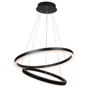 Larissa Lighting - Larissa Ano Twin Ring Ceiling Pendant 60W LED Black Matt