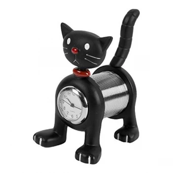 Miniature Clock - Black Spring Cat