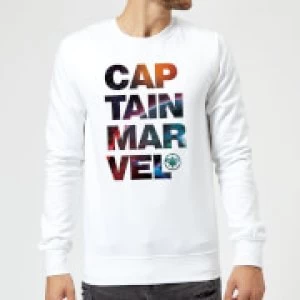 Captain Marvel Space Text Sweatshirt - White - L