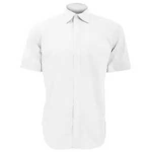 Kustom Kit Mens Short Sleeve Business Shirt (15.5inch) (White)