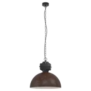 Hanging Ceiling Pendant Light Black & Dark Metal Industrial Shade 60W E27 Bulb