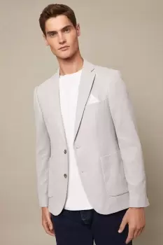 Slim Fit Grey Patch Pocket Blazer