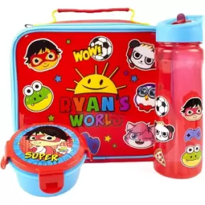 RyanA's World Childrens/Kids Lunch Box Set (Pack Of 3) (One Size) (Red/Blue)