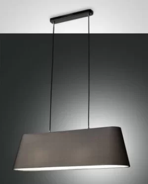 Allegra Straight Bar Pendant Ceiling Light Black Glass, E27