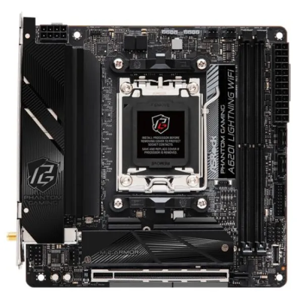 Asrock A620I LIGHTNING WIFI AMD A620 AM5 Mini ITX 2 DDR5 HDMI WiFi 6E 2.5G LAN 2x M.2