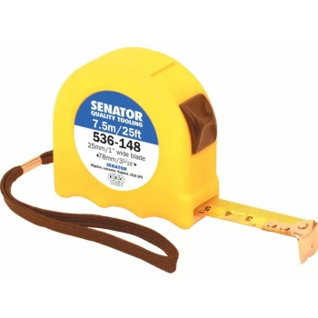 Senator 7.5M/25' Hi-vis Locking Tape - Yellow Case