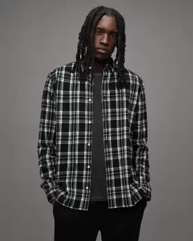 AllSaints Leulus Relaxed Fit Checked Flannel Shirt