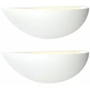 2 pack Dimmable LED Wall Light Primed White (ready to paint) Up Lighting Bowl