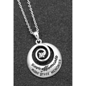 Sentiment Swirl Silver Plated Necklace Memories