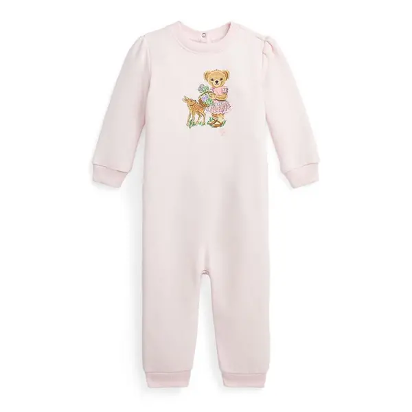 Polo Ralph Lauren Polo Bear Fleece Coverall Baby Girls - Pink Baby (6 - 9 Mths)