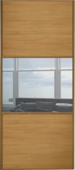 Wickes Sliding Wardrobe Door Wideline Oak Panel and Mirror - 2220 x 610mm