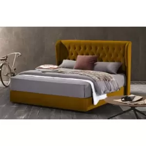 Envisage Trade - Mariappa Upholstered Beds - Plush Velvet, Super King Size Frame, Mustard - Mustard