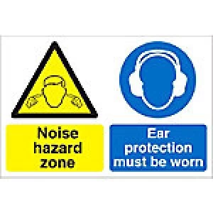 Warning Sign Noise Hazard Fluted Board 45 x 60 cm