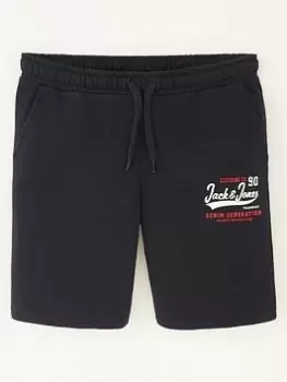 Jack & Jones Junior Boys 2 Colour Logo Sweat Shorts - Navy, Size 8 Years