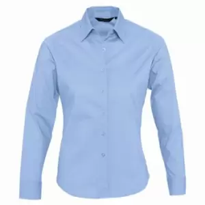 SOLS Womens/Ladies Eden Long Sleeve Fitted Work Shirt (XL) (Bright Sky)