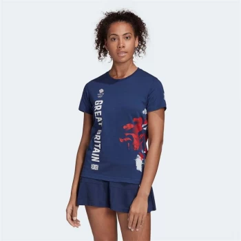 adidas Team GB Ladies Graphic T Shirt - Blue