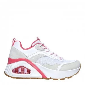 Skechers Uno Hi Womens Trainers - White/Pink