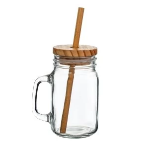 Sass & Belle Glass Mason Jar & Bamboo Straw