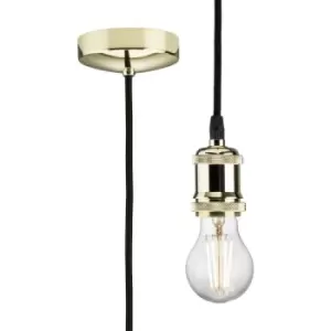 1.8m E27 Vintage Pendant Set - Polished Brass 230V IP20 80W