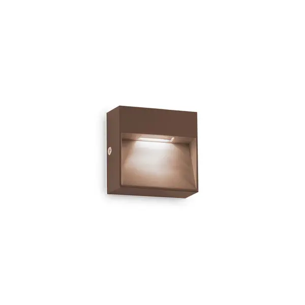 Dedra Integrated LED Outdoor Square Flush Wall Lamp Coffee 160Lm 3000K IP65