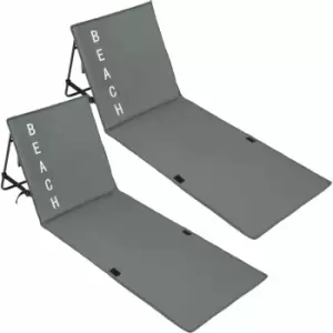 Tectake 2 Beach Mats With Backrest Grey