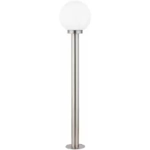 IP44 Outdoor Bollard Light Stainless Steel & Orb 1 x 60W E27 1000mm Lamp Post