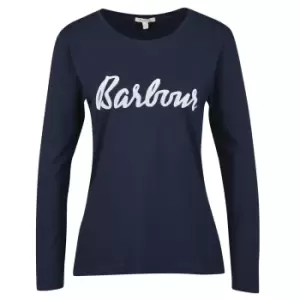 Barbour Womens Otterburn L/S Tee Navy/White 10