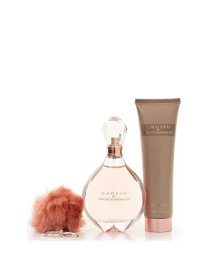 Nicole Scherzinger Chosen 100ml EDP, 150ml Body Lotion with Pompom Keyring Gift Set, One Colour, Women