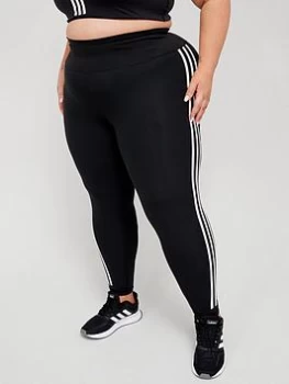 adidas Versatility Future Icons 3 Stripes 7/8 Leggings (Plus Size) - Black, Size 1X, Women