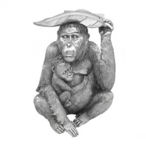 Silver Art Orangutan & Baby Figurine by Lesser & Pavey