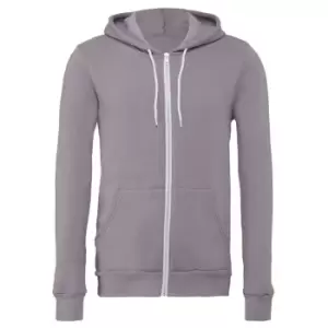 Canvas Unixex Zip-up Polycotton Fleece Hooded Sweatshirt / Hoodie (S) (Storm Grey)